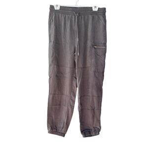 C’EST TOI Women’s Sz: L High Rise Baggy Cargo Woven Tencel Jogger Pants PA6039